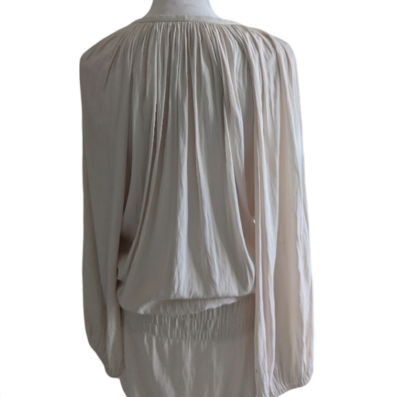 Ramy Brook Paris Dress Champagne Cream Boho Silk Size M - Picture 6 of 13